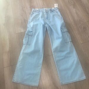 Cargo Denim Straight Leg Jeans  unisex size 28.